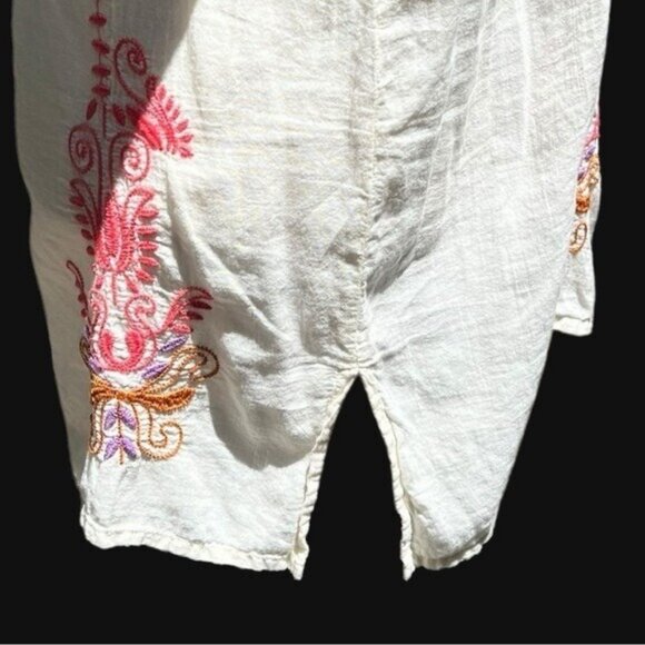 🌻Johnny Was BIYA Embroidered Bohemian Lightweight Peasant Blouse Size Small. - Picture 8 of 12